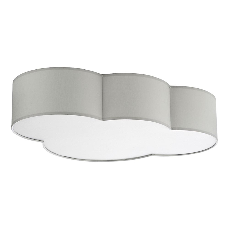 Dečija plafonjera CLOUD 4xE27/15W/230V sivo