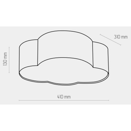 Dečija plafonjera CLOUD MINI 2xE27/15W/230V sivo