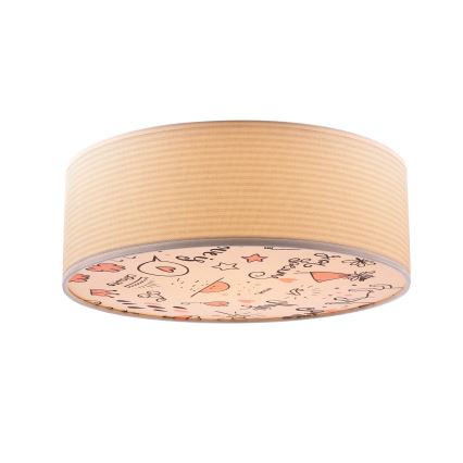 Dečija plafonjera KIDDY 2xE27/40W/230V bež/roze