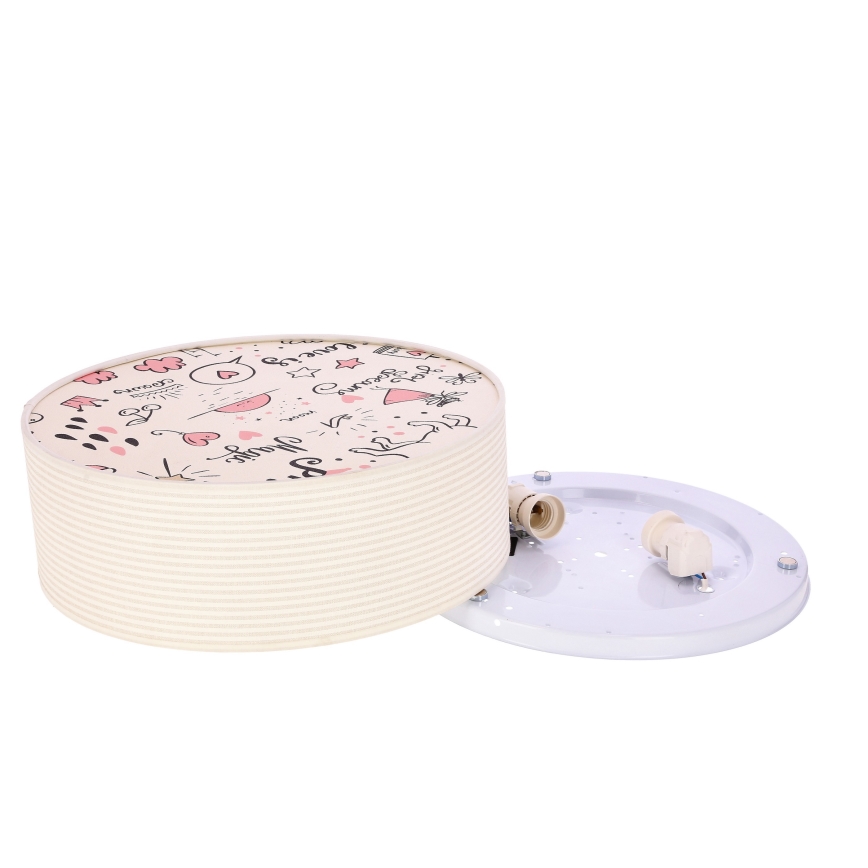 Dečija plafonjera KIDDY 2xE27/40W/230V bež/roze