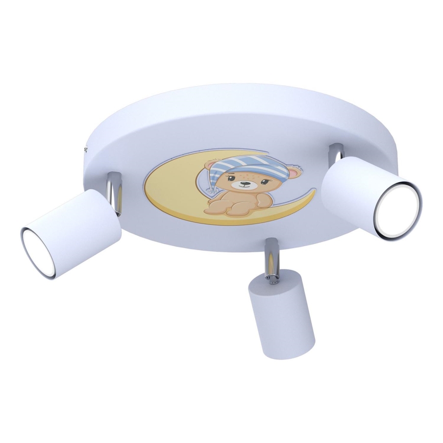 Dečija reflektorska lampa FUN 3xGU10/8W/230V plava/medvedić