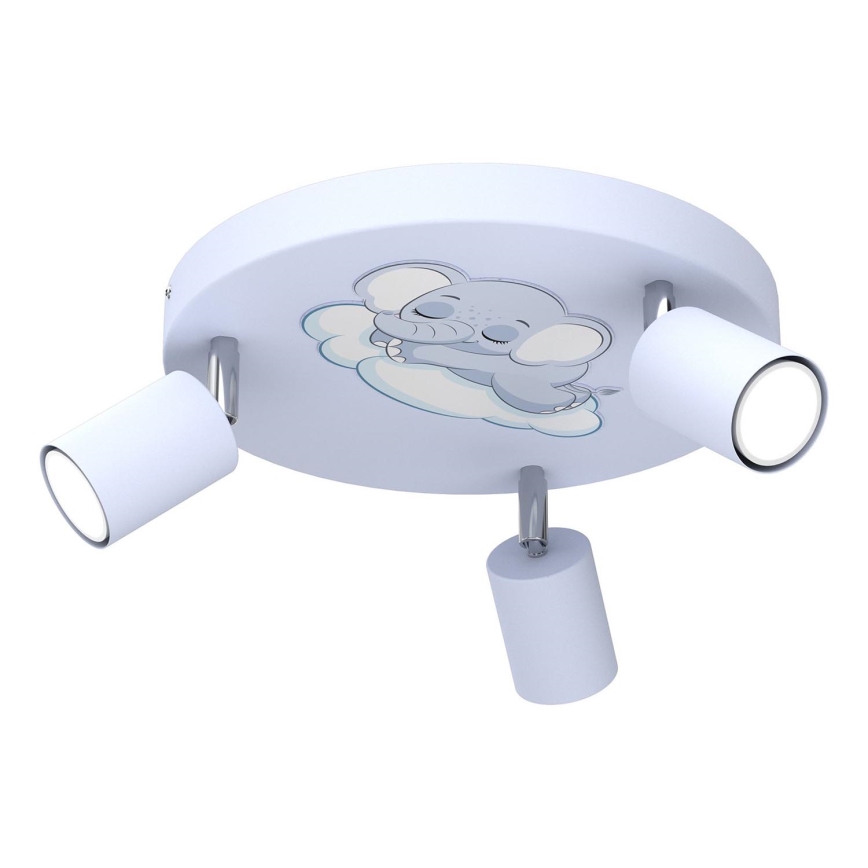Dečija reflektorska lampa FUN 3xGU10/8W/230V plava/slon
