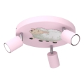 Dečija reflektorska lampa FUN 3xGU10/8W/230V roze/ovčica