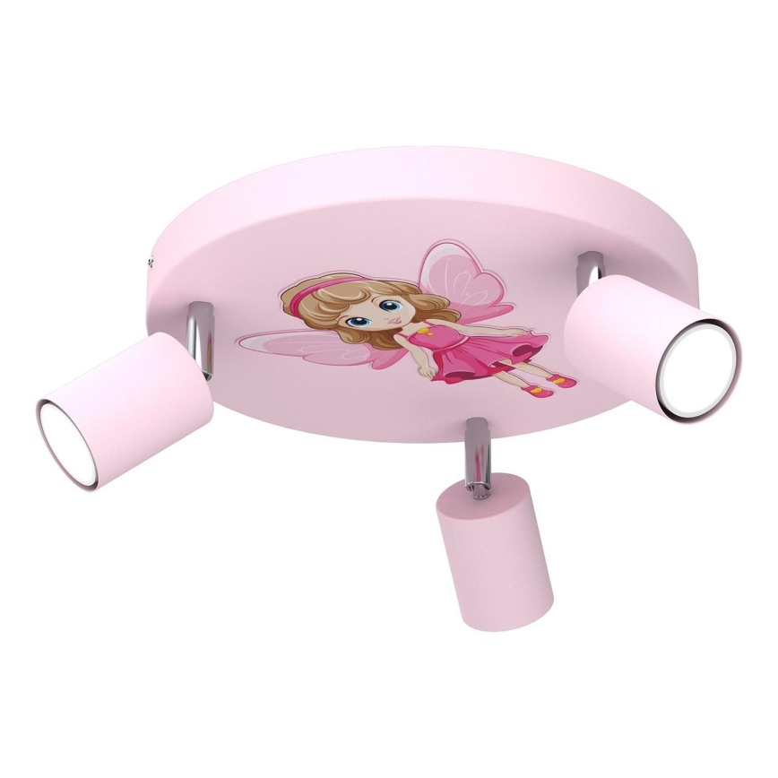 Dečija reflektorska lampa FUN 3xGU10/8W/230V roze/vila