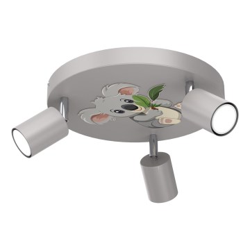Dečija reflektorska lampa FUN 3xGU10/8W/230V sivo/koala