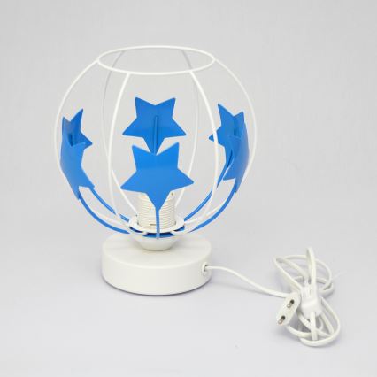 Dečija stona lampa STARS 1xE27/15W/230V plava/bela