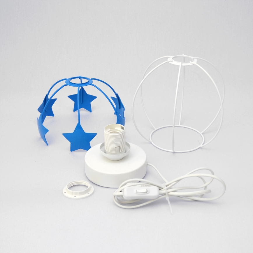 Dečija stona lampa STARS 1xE27/15W/230V plava/bela