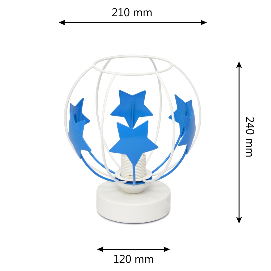 Dečija stona lampa STARS 1xE27/15W/230V plava/bela