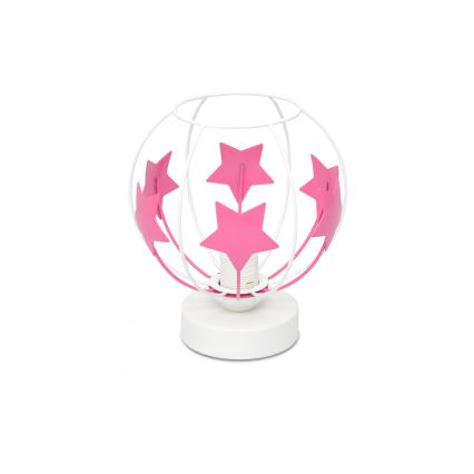 Dečija stona lampa STARS 1xE27/15W/230V roze/bela
