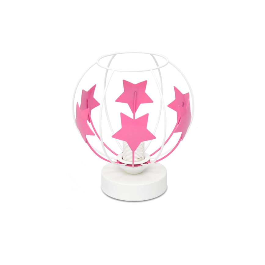 Dečija stona lampa STARS 1xE27/15W/230V roze/bela