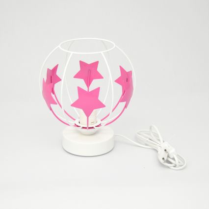 Dečija stona lampa STARS 1xE27/15W/230V roze/bela