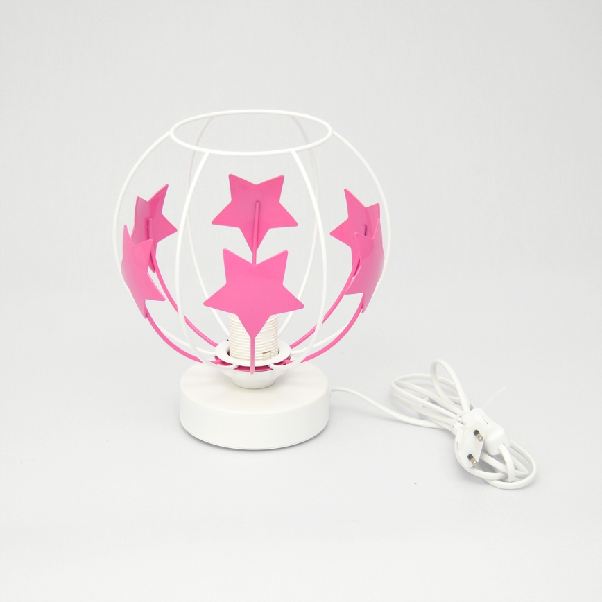 Dečija stona lampa STARS 1xE27/15W/230V roze/bela