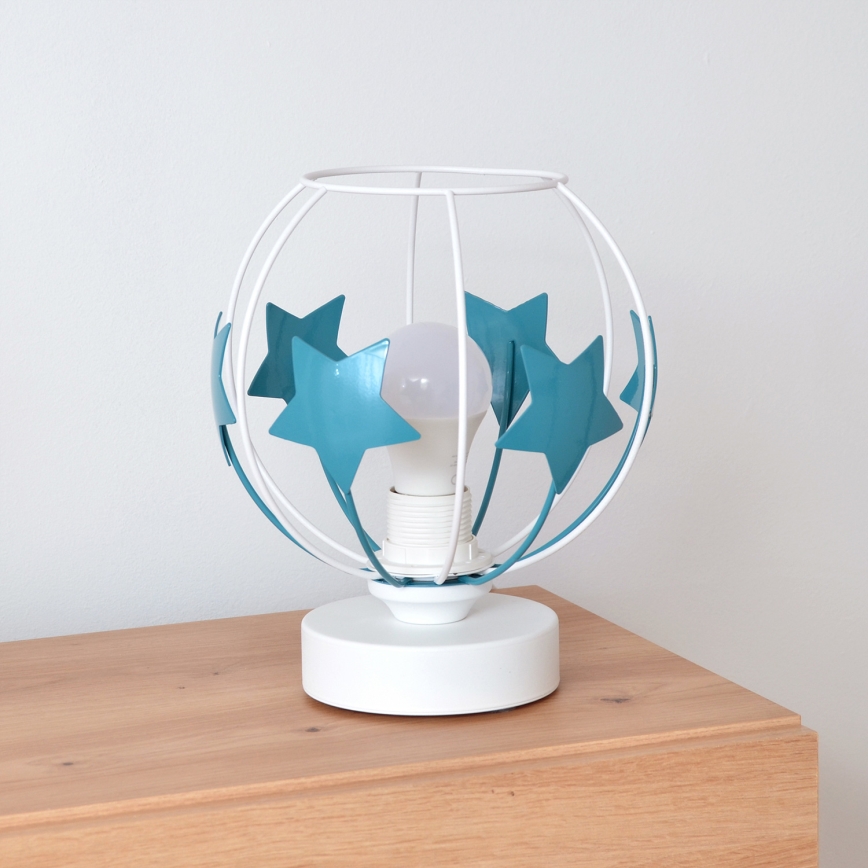 Dečija stona lampa STARS 1xE27/15W/230V tirkizna/bela