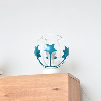 Dečija stona lampa STARS 1xE27/15W/230V tirkizna/bela