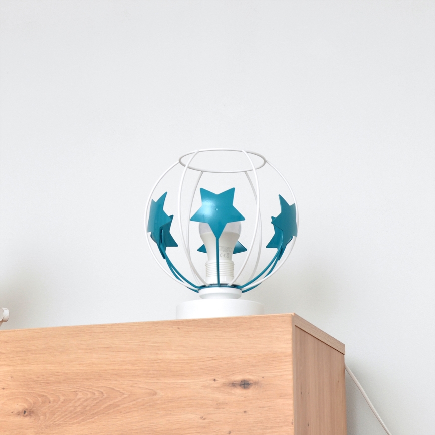 Dečija stona lampa STARS 1xE27/15W/230V tirkizna/bela