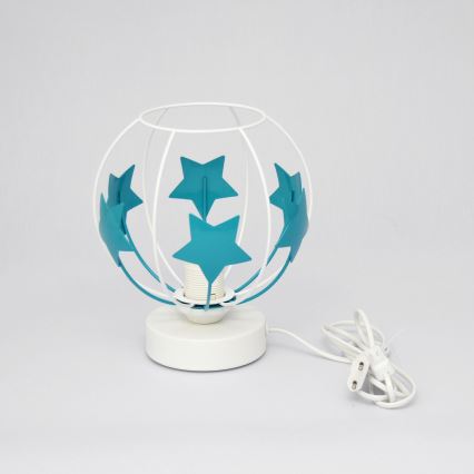 Dečija stona lampa STARS 1xE27/15W/230V tirkizna/bela