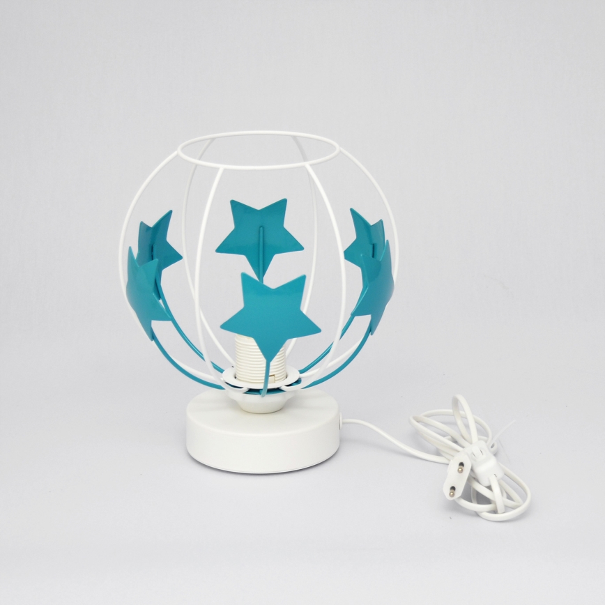 Dečija stona lampa STARS 1xE27/15W/230V tirkizna/bela
