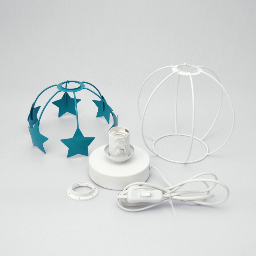 Dečija stona lampa STARS 1xE27/15W/230V tirkizna/bela