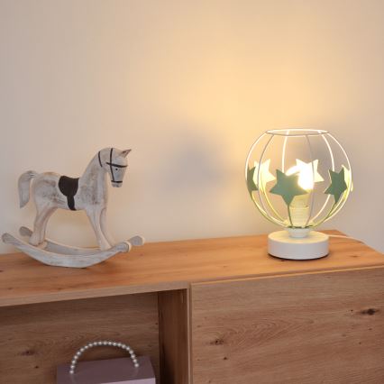 Dečija stona lampa STARS 1xE27/15W/230V zelena/bela