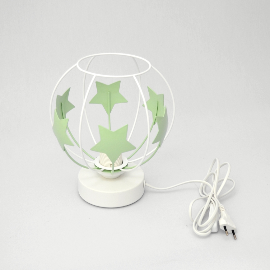 Dečija stona lampa STARS 1xE27/15W/230V zelena/bela