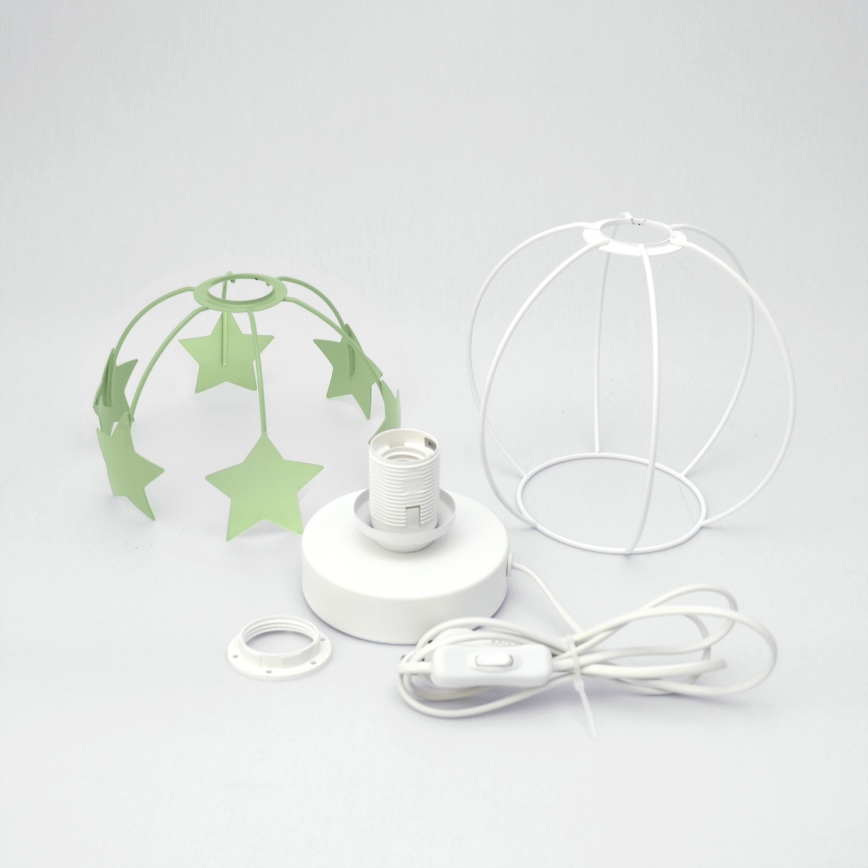 Dečija stona lampa STARS 1xE27/15W/230V zelena/bela