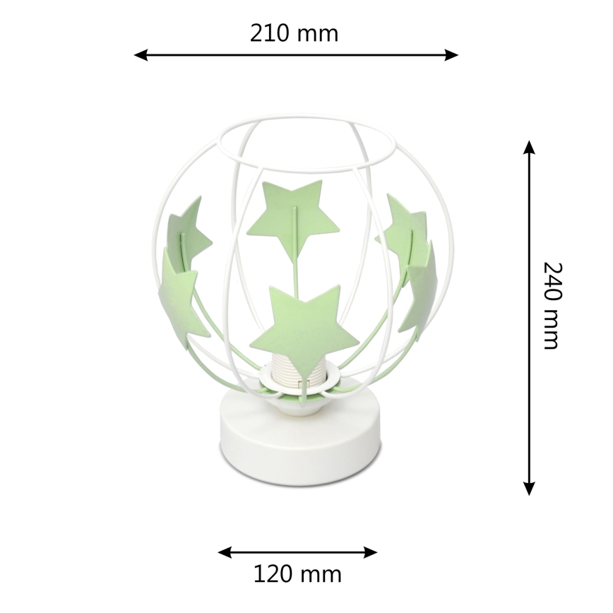Dečija stona lampa STARS 1xE27/15W/230V zelena/bela