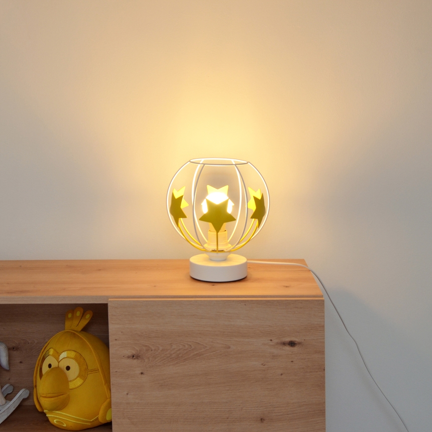 Dečija stona lampa STARS 1xE27/15W/230V žuta/bela