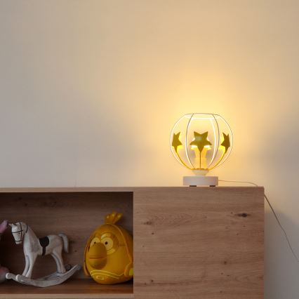 Dečija stona lampa STARS 1xE27/15W/230V žuta/bela