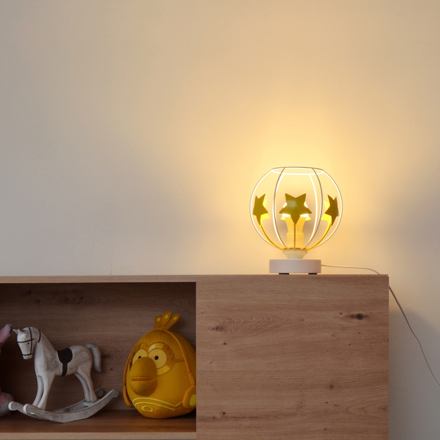 Dečija stona lampa STARS 1xE27/15W/230V žuta/bela