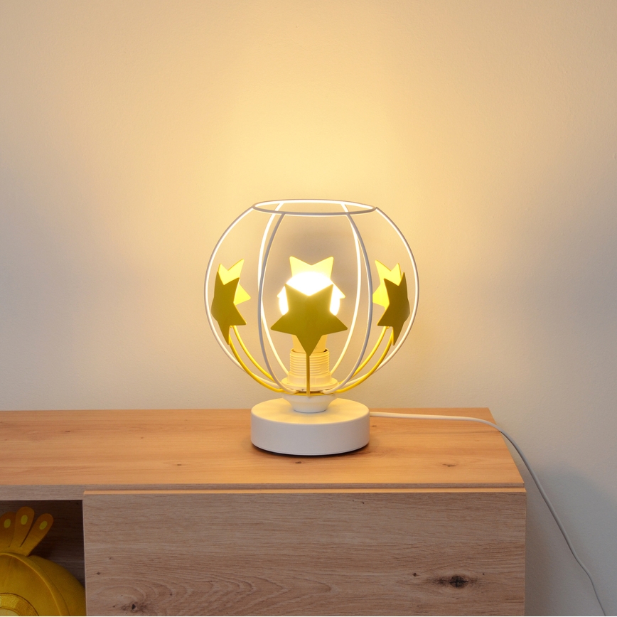 Dečija stona lampa STARS 1xE27/15W/230V žuta/bela