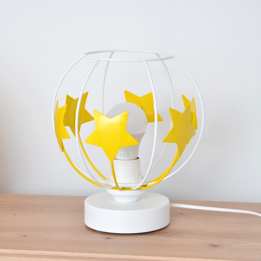 Dečija stona lampa STARS 1xE27/15W/230V žuta/bela