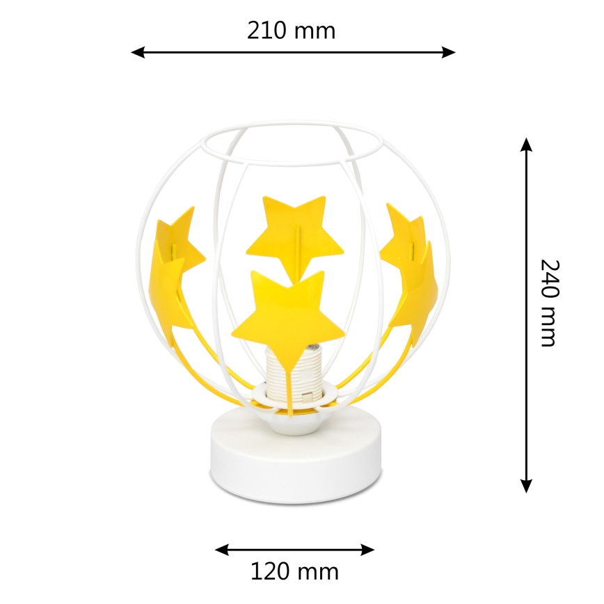 Dečija stona lampa STARS 1xE27/15W/230V žuta/bela