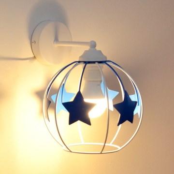 Dečija zidna lampa STARS 1xE27/15W/230V plava/bela