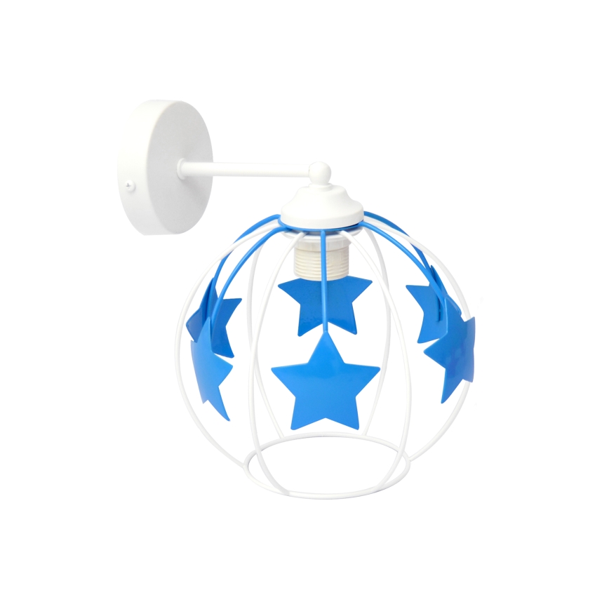 Dečija zidna lampa STARS 1xE27/15W/230V plava/bela