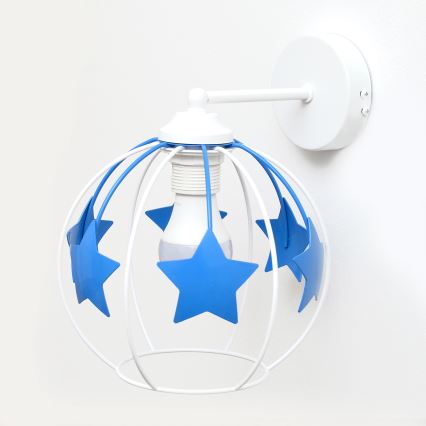 Dečija zidna lampa STARS 1xE27/15W/230V plava/bela
