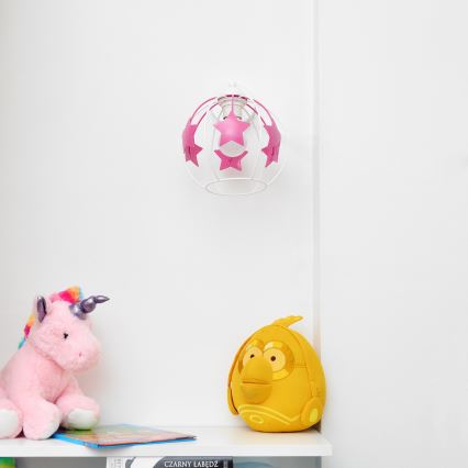 Dečija zidna lampa STARS 1xE27/15W/230V roze/bela