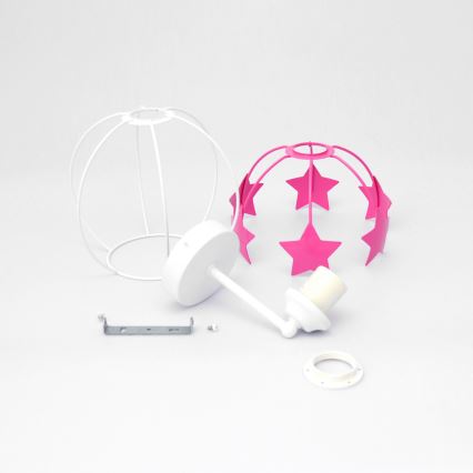 Dečija zidna lampa STARS 1xE27/15W/230V roze/bela