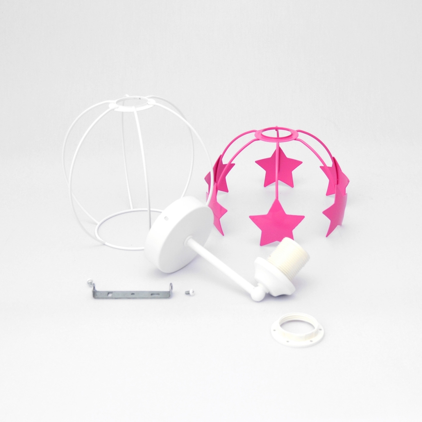 Dečija zidna lampa STARS 1xE27/15W/230V roze/bela
