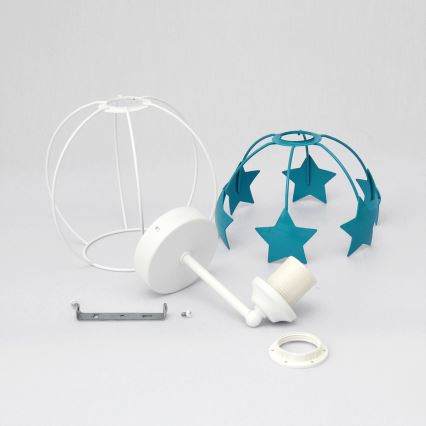 Dečija zidna lampa STARS 1xE27/15W/230V tirkizna/bela