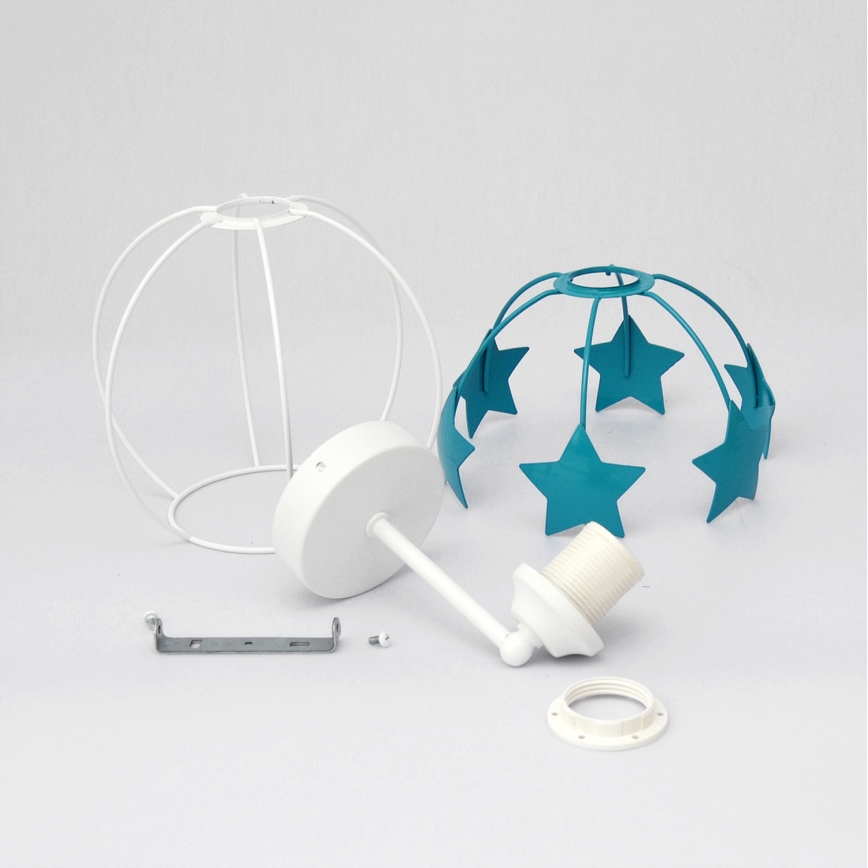 Dečija zidna lampa STARS 1xE27/15W/230V tirkizna/bela