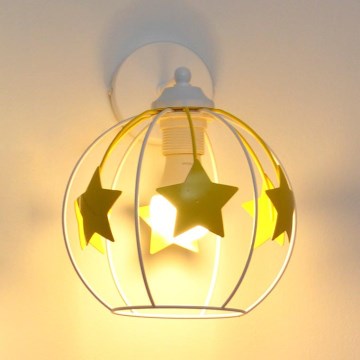 Dečija zidna lampa STARS 1xE27/15W/230V žuta/bela