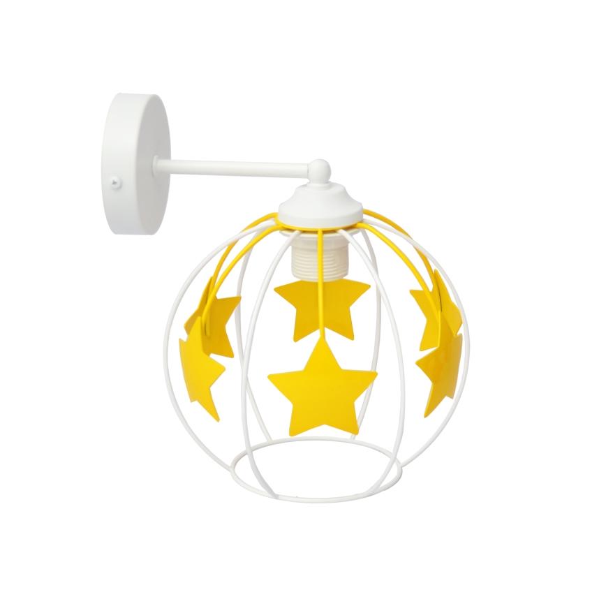 Dečija zidna lampa STARS 1xE27/15W/230V žuta/bela