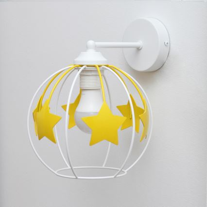 Dečija zidna lampa STARS 1xE27/15W/230V žuta/bela