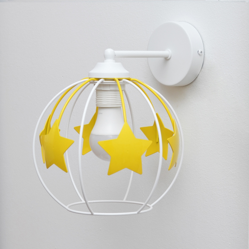 Dečija zidna lampa STARS 1xE27/15W/230V žuta/bela