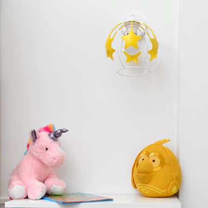 Dečija zidna lampa STARS 1xE27/15W/230V žuta/bela