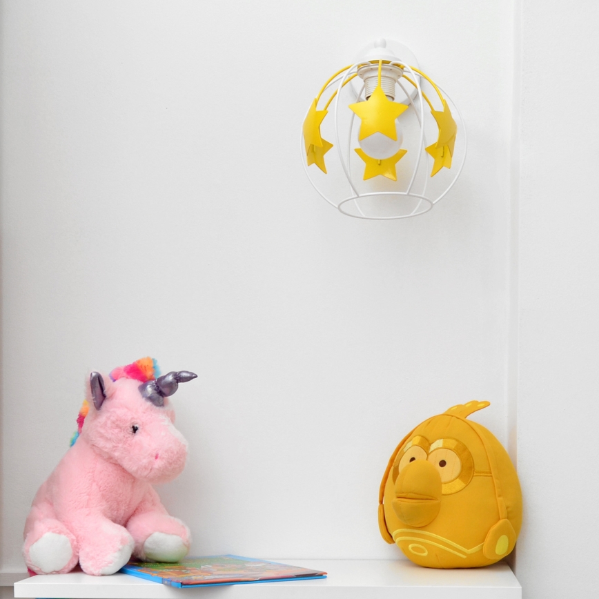 Dečija zidna lampa STARS 1xE27/15W/230V žuta/bela