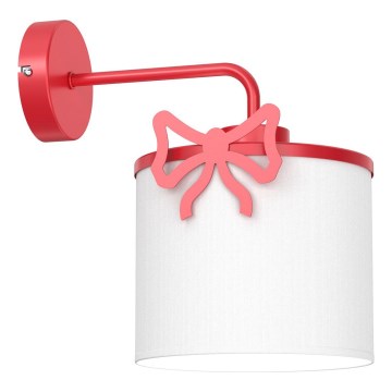 Dečija zidna lampa SWEET 1xE27/15W/230V bela/crveno/mašna