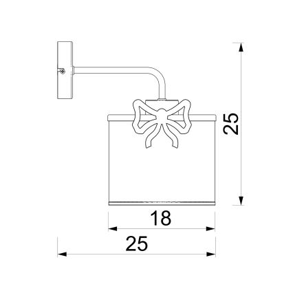 Dečija zidna lampa SWEET 1xE27/15W/230V bela/crveno/mašna