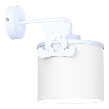 Dečija zidna lampa SWEET 1xE27/15W/230V bela/plava/medvedić