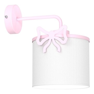 Dečija zidna lampa SWEET 1xE27/15W/230V bela/roze/mašna